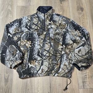 Duxbak Mens Reversible Camo Fleece  Ripstop Jacket Full Zip Windbreaker Size M